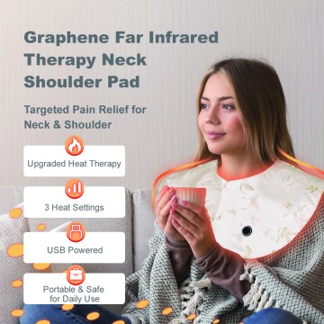 USB 5v 10 W instant relief far infrared therapy graphene electric heating neck wrap